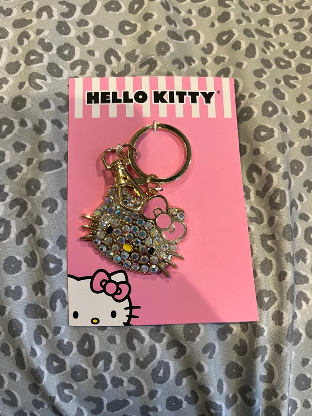 Hello Kitty Gold Rhinestone Keychain - Picture 1 of 2